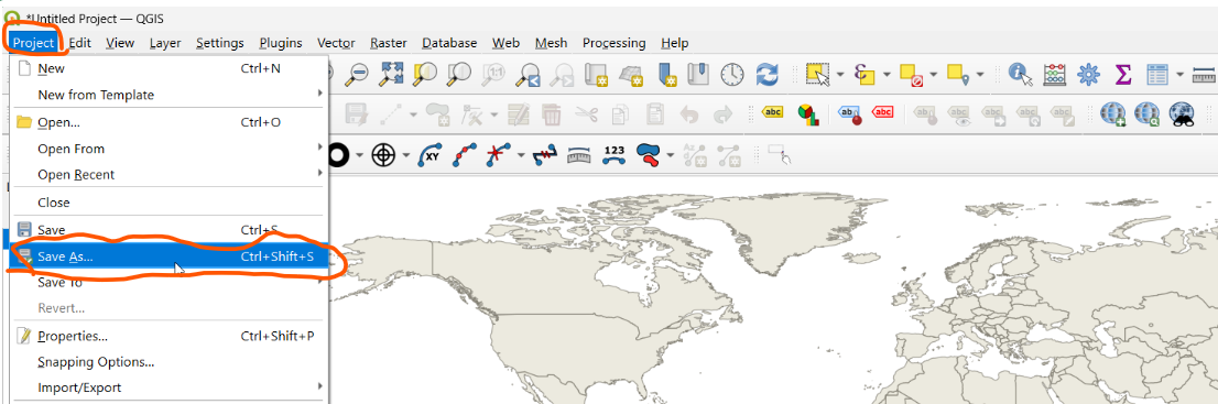 Save qgis project