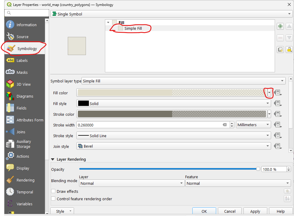 QGIS Symbology tab